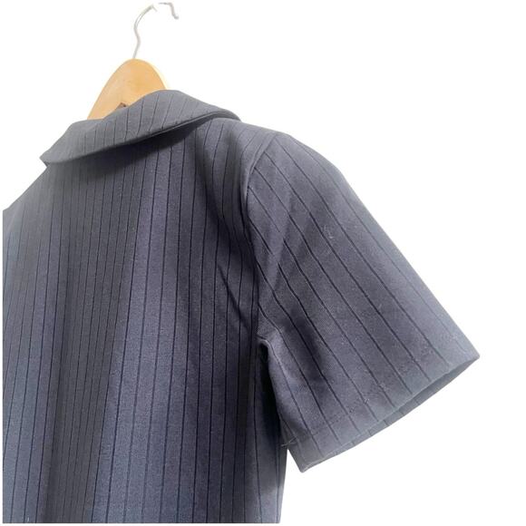 VILA Vipola Black Ribbed Short Sleeve Collard Mini Dress - Sz XS - NWT - Picture 7 of 12